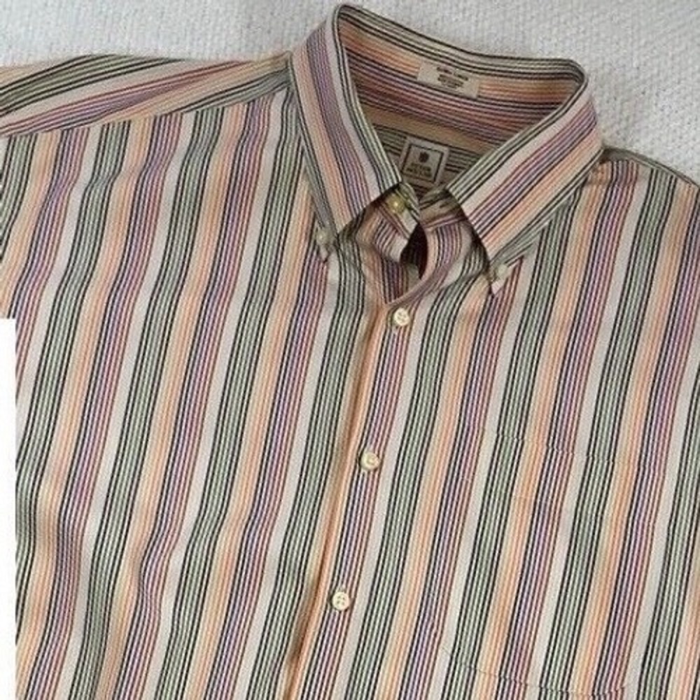 Peter‎ Millar Men Striped Button Down Shirt Cotton XL Classic Preppy Casual work